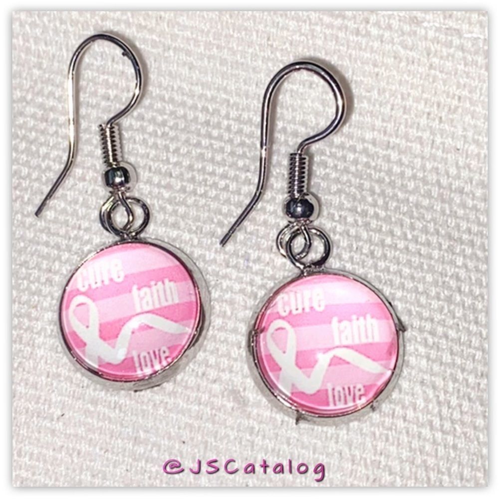 Breast Cancer Awareness Handmade Earrings